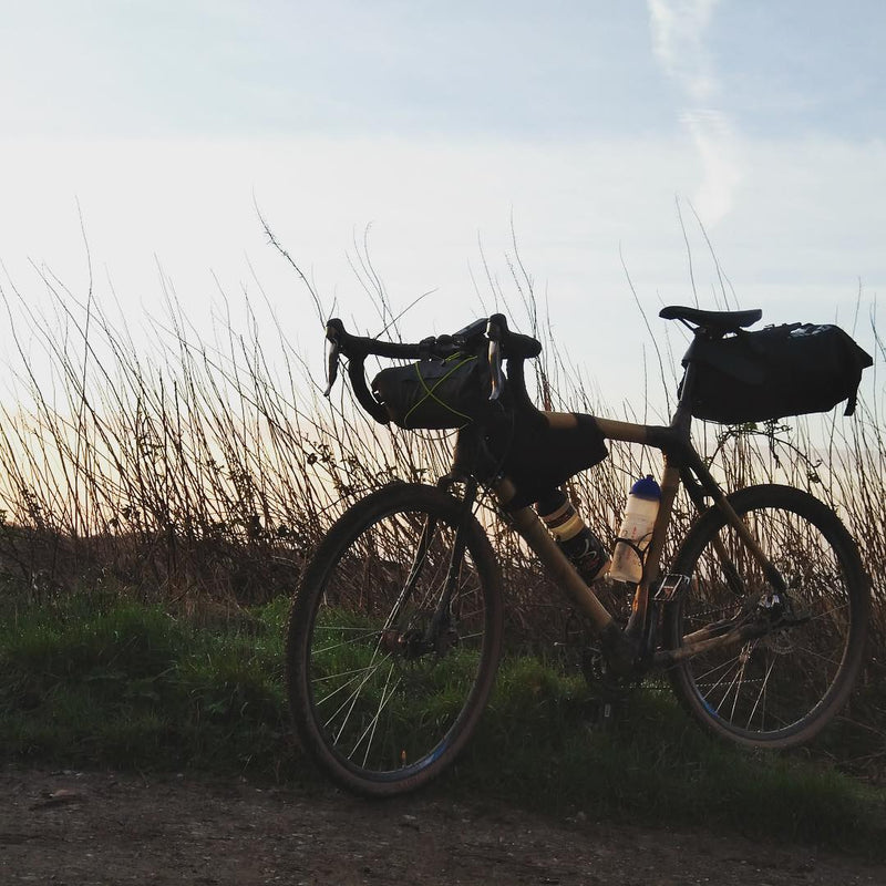 Andrew out #bikepacking on his #cx bamboo bike.