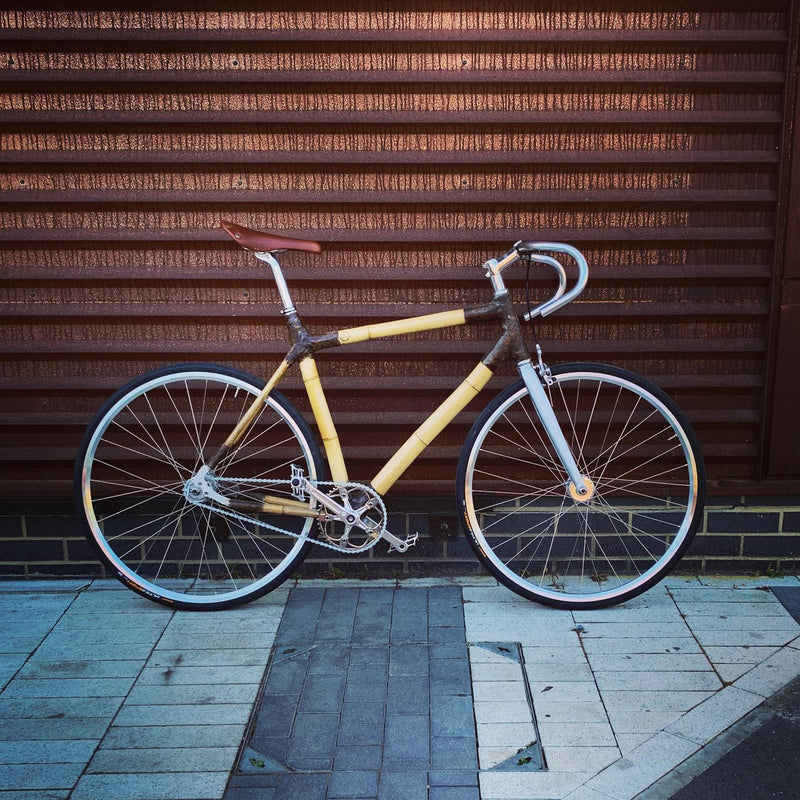 Bamboo single speed bike built by Simon as part of a weekend workshop. 💪👌