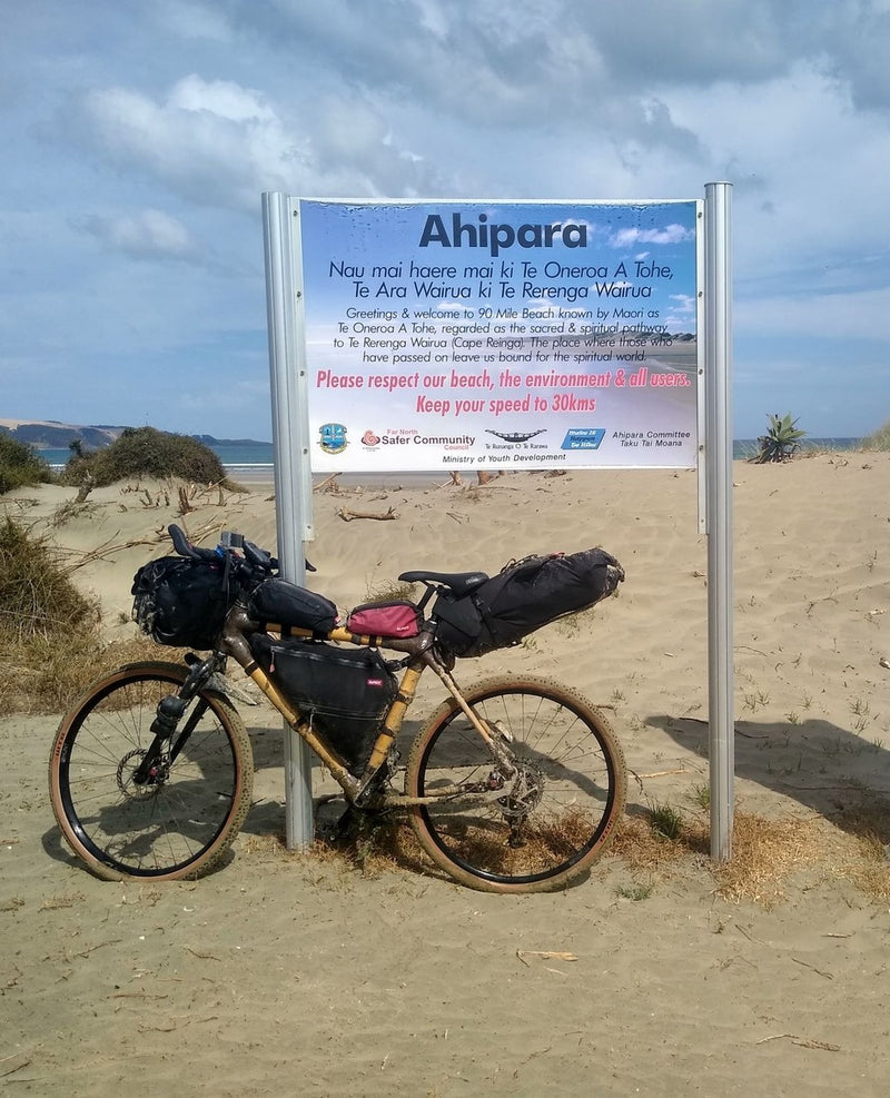 Jayne builds her bamboo bike and now she's touring around New Zealand. The frame setup is ideal for