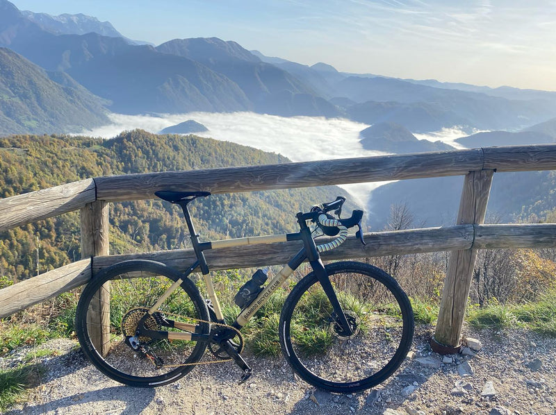 Early morning ride in #slovenia on our Gravel lugged bike photo and build by @miles_bartholomew_gibb