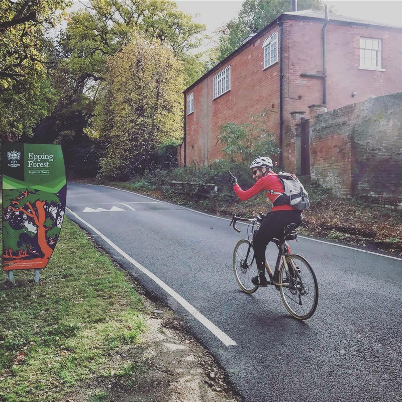 Robin, hitting the hill upto Epping Forest on his bamboo #touringbike .