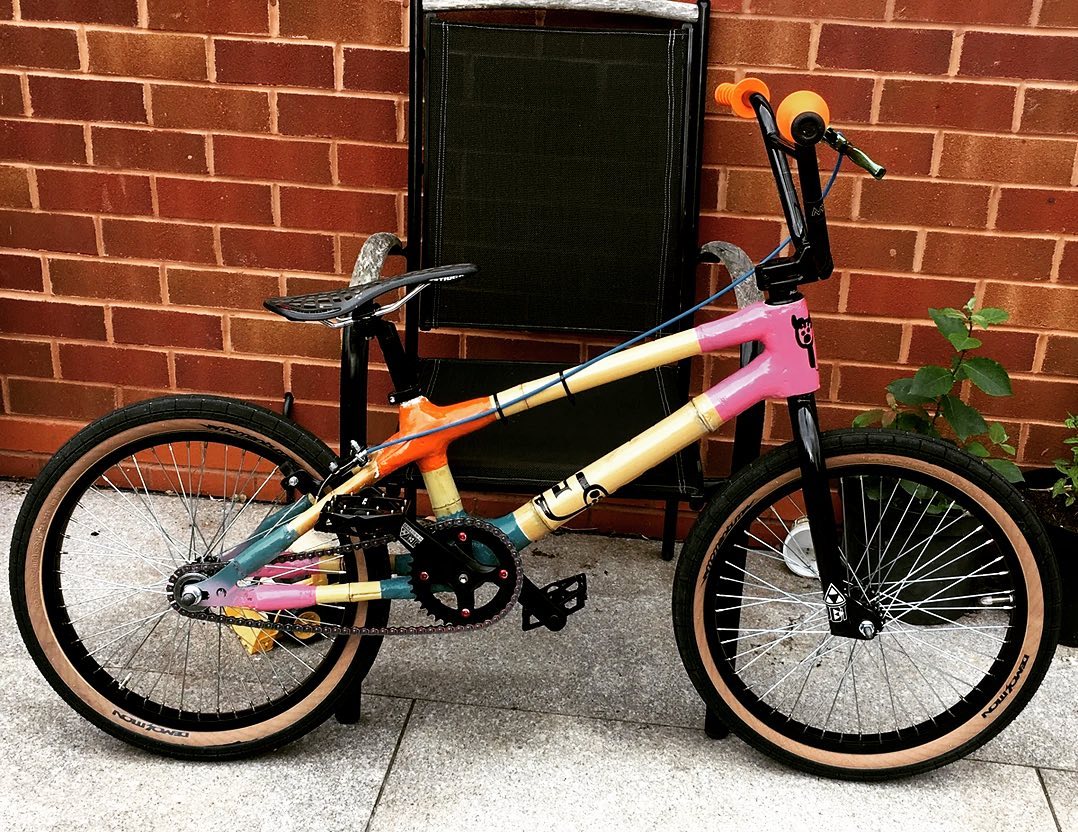 Bamboo Bmx build by George. #bamboobike #bmx #handmade #custombmx