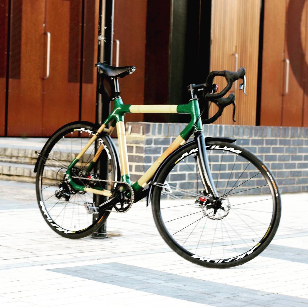 Bamboo touring bike built by Doug. .