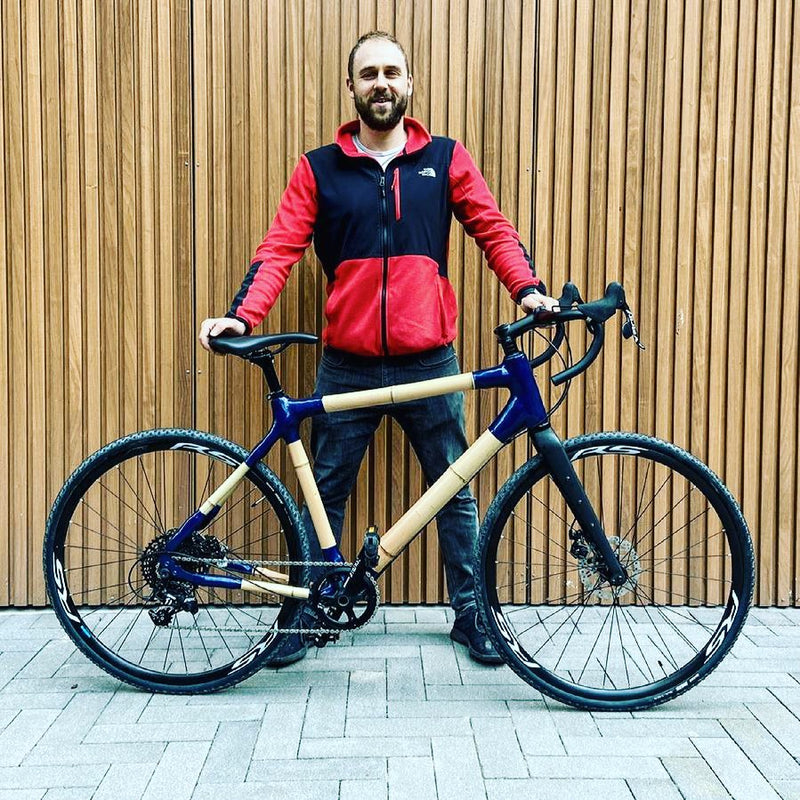 Ben’s finished bamboo #gravelbike. Built over lockdown. Nice finish and simple 1x11 setup.
