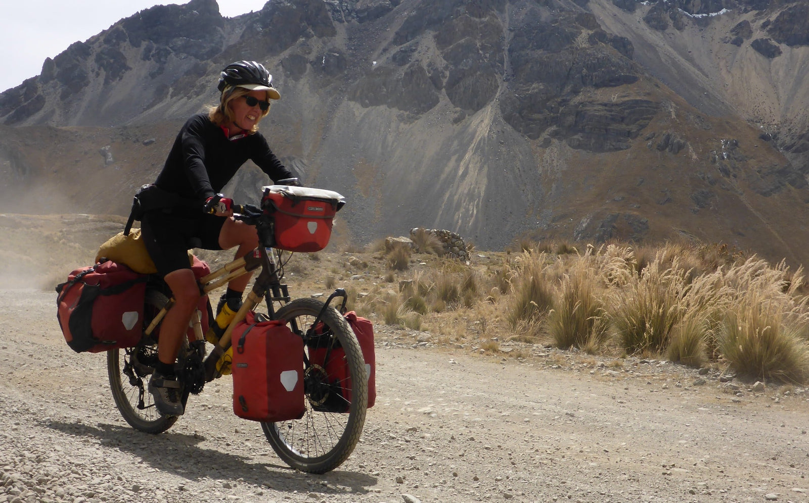 Kate Rawles cycling the Cordillera Blanca, Peru — credit: Chris Loynes