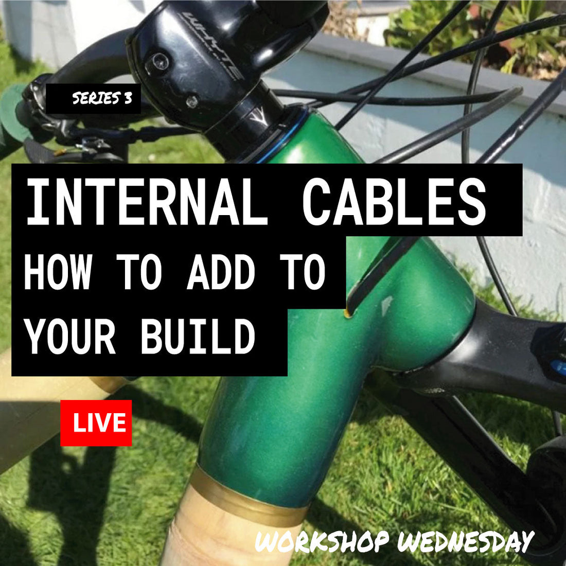 Internal cable routing bamboo bicycle frame