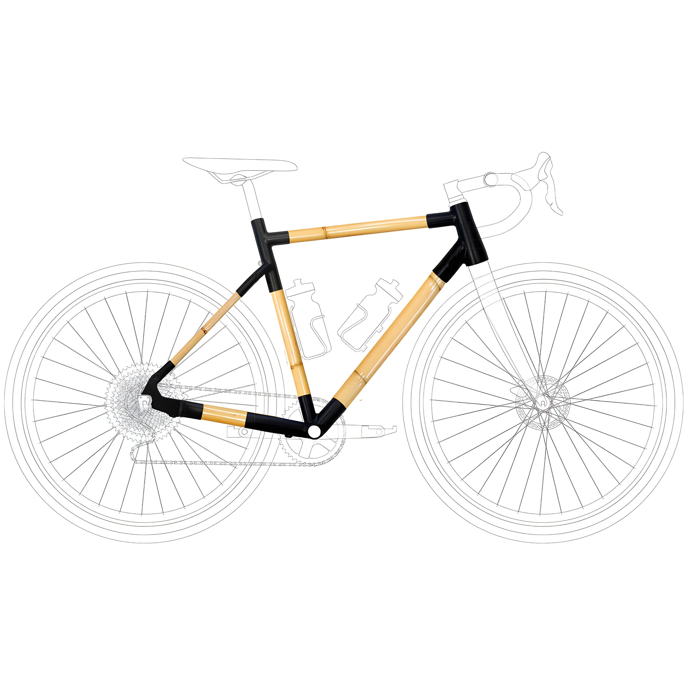 lugged gravel bike Bamboo Frame Kit Mod x Teeth:1M 24T OEM CNC Flywheel Starter Category:E Bike_Ergotec Charisma 90mm 20Grad a slightly lowered bottom