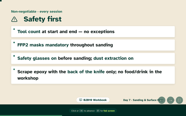 safety first, every session