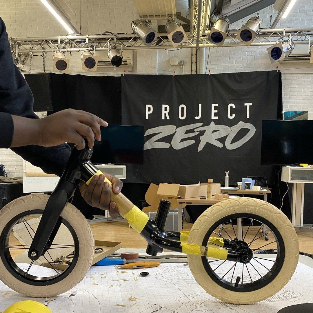 Young people's bamboo balance bikes taking shape at a Project Zero workshop