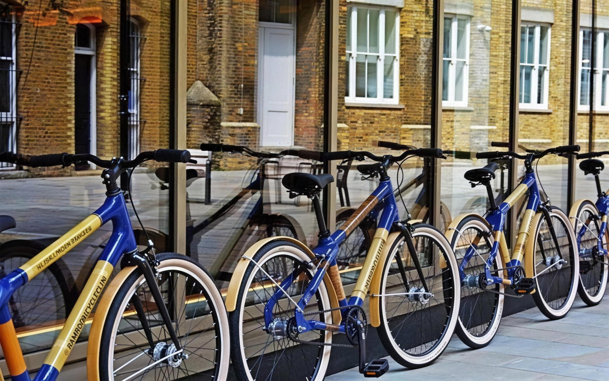 A row of bamboo bikes we built for a hotel fleet