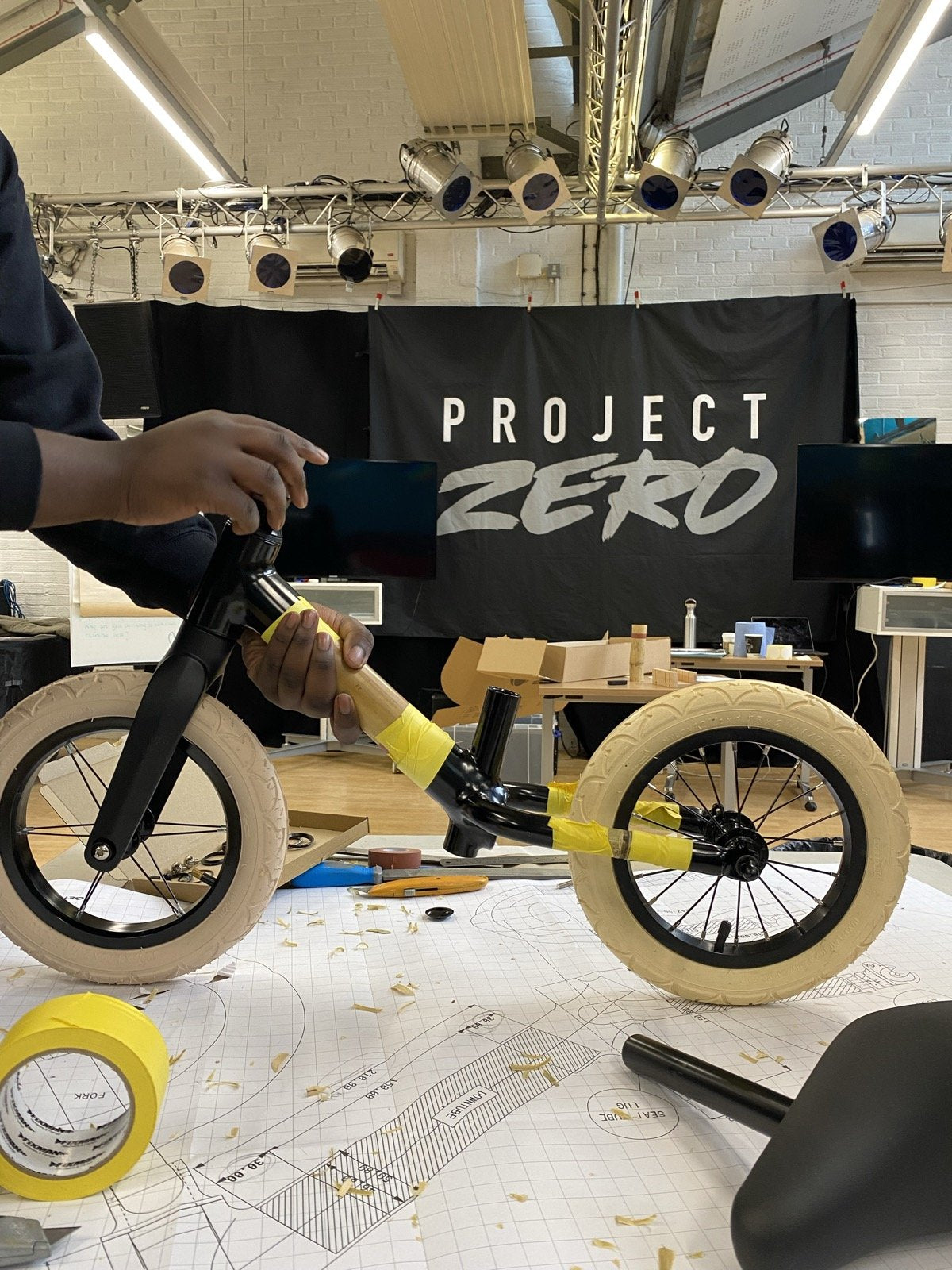 A finished bamboo bicycle