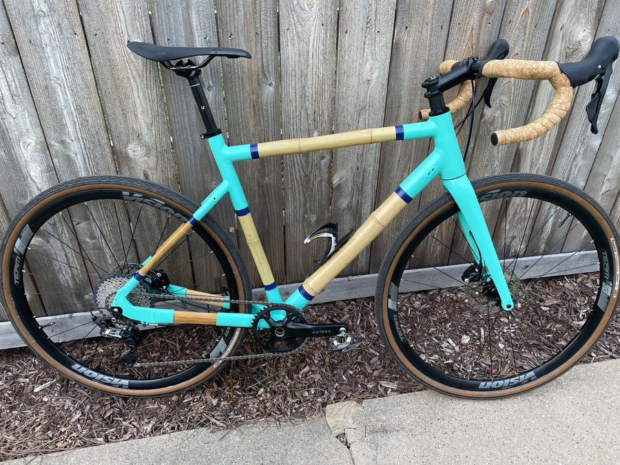 A flax-and-bamboo gravel bike built from a home kit