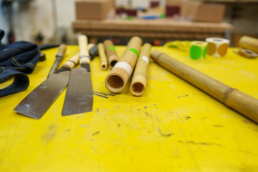 Bamboo bikes at an education workshop