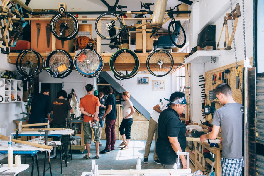 Inside the bamboo bicycle workshop